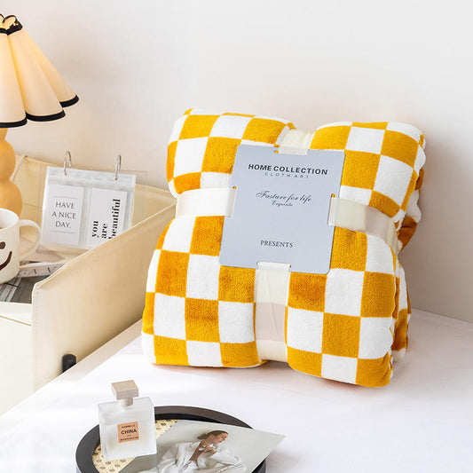 Chessboard Checkered Fleece Flannel Blanket