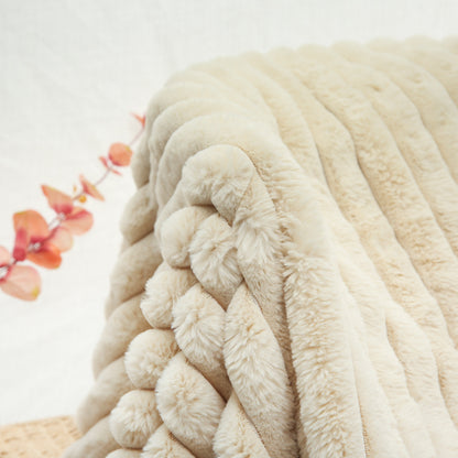 Soft Fax Fur Fleece Blanket Throw