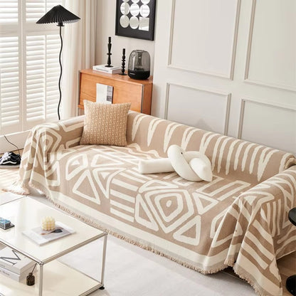 Bohemian Style Chenille Throw Blanket