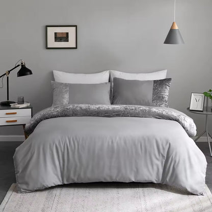 Velvet Splicing Duvet Covers Three Piece Quilt Sets