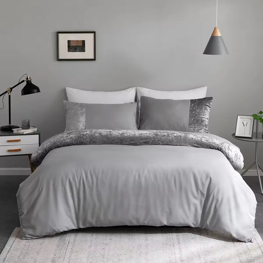 Velvet Splicing Duvet Covers Three Piece Quilt Sets