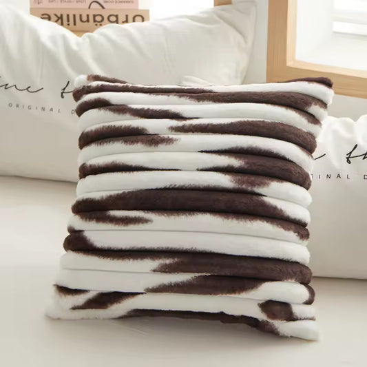 Square Faux Rabbit Fur Woven Pillows & Cushions