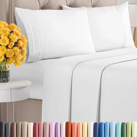 4-piece Deep Pocket Wrinkle Free Microfiber Bed Sheet Set