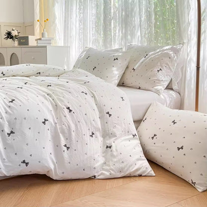 Customized 90gsm Polyester Bow Printed Children Comforter Sets