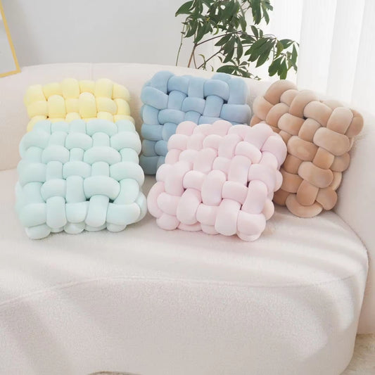 Square Woven Sofa Back Plush Decorative Pillows & Cushions