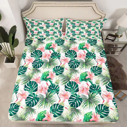 Custom Flower Floral Queen Size Kids Bed Sheets Set