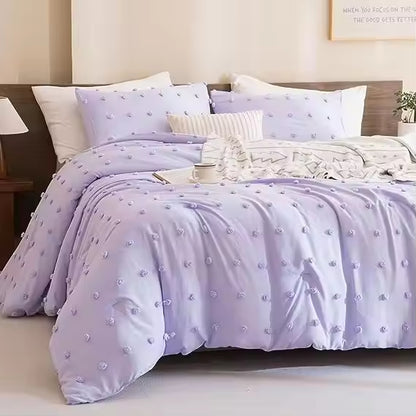 Breathable Plain Color Soft Fluffy Quilt Sets