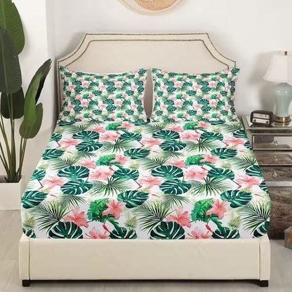 Custom Flower Floral Queen Size Kids Bed Sheets Set