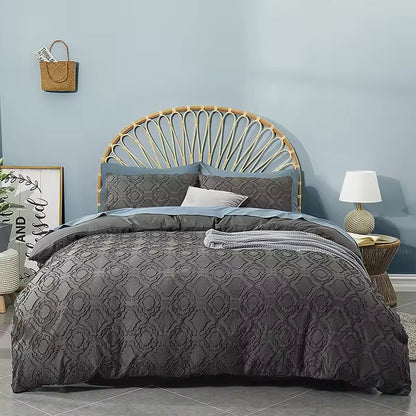 Plucked Three Piece Pure Cotton Textured Comforter Sets