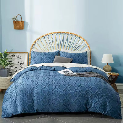 Plucked Three Piece Pure Cotton Textured Comforter Sets