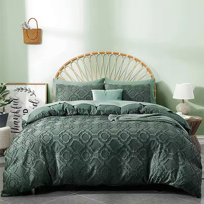 Plucked Three Piece Pure Cotton Textured Comforter Sets