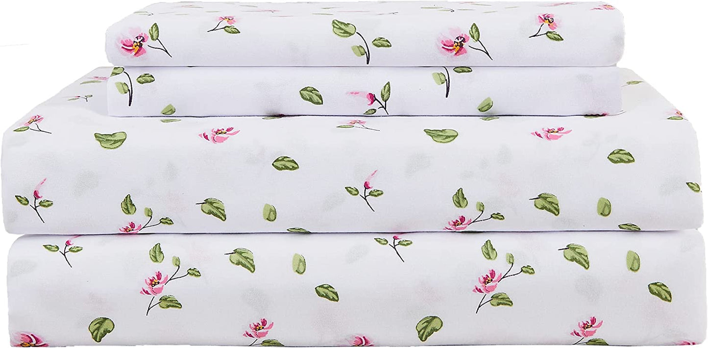 Floral Soft Breathable Microfiber Printed Bed Sheet Set
