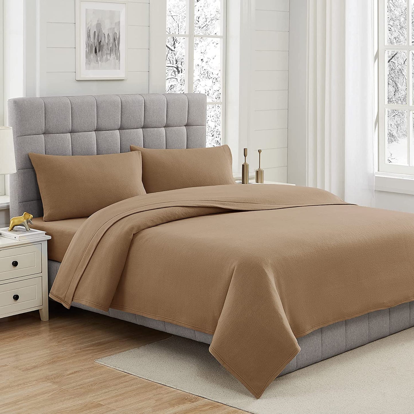 Plush Micro Fleece Full Bed Sheet Set