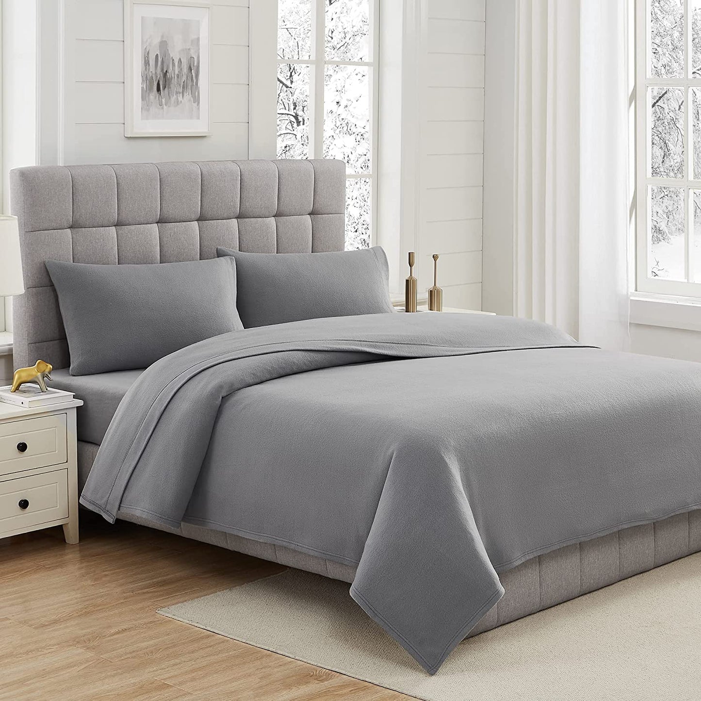 Plush Micro Fleece Full Bed Sheet Set
