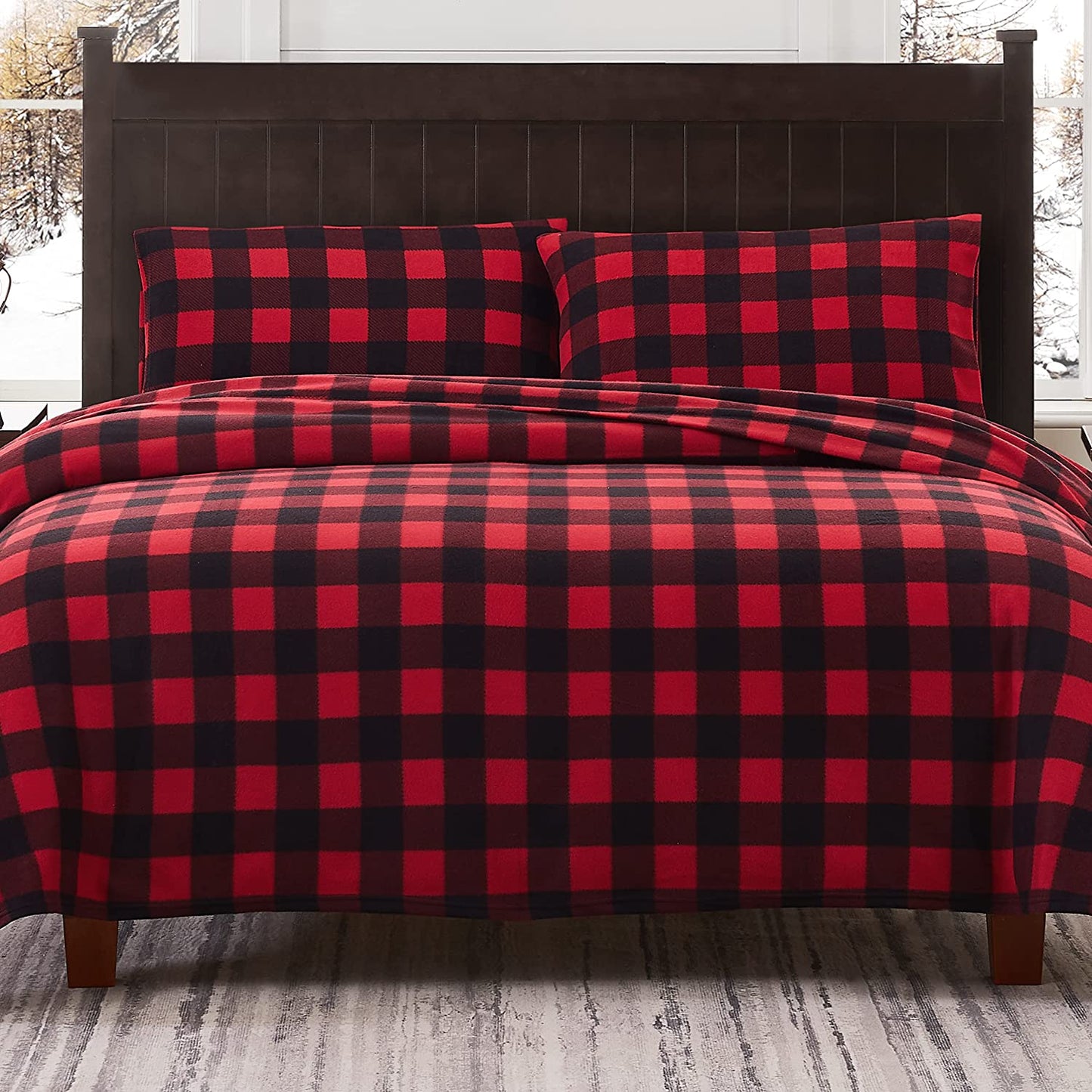 Plush Micro Fleece Full Bed Sheet Set