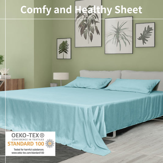 Breathable Cooling Bamboo Bed Sheet Set with Deep Pocket