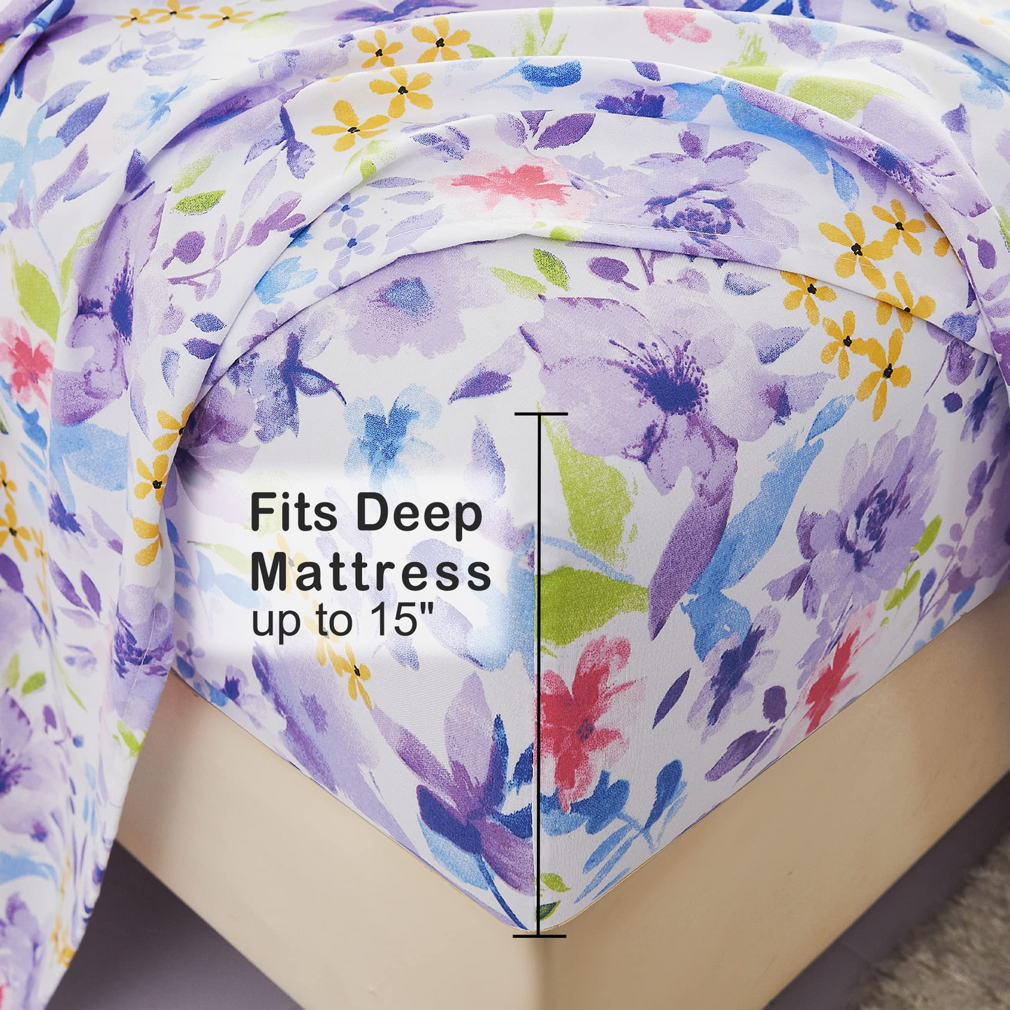 Floral Soft Breathable Microfiber Printed Bed Sheet Set